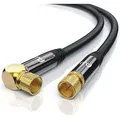 Produktbild: Primewire SAT-Kabel, Koax, F-Stecker, HDTV SAT Koax Kabel 90° gewinkelt, 4fach Schirmung, 135dB, 75Ohm - 10m