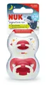 Produktbild: NUK Schnuller Signature Night Silikon 2er - Wir leuchten im Dunkeln, mit wiederverwendbarer Schnullerbox