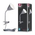 Produktbild: Paulmann 95432 Klemmleuchte Vitis mit Flexarm rund max. 20 Watt Lampe Schnurschalter Grau Metall, Kunststoff E14 ohne Leuchtmittel