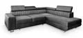 Produktbild: Masseno Ecksofa NOLA R-S mit Schlaffunktion L-Form, Klassisch Sofa mit Bettkasten, Wohnzimmersofa, Couch, Soffa, Bettsofa, Couchgarnitur - Grau, Monolith 85