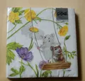 Produktbild: 20 Servietten zwei Mäuschen Schaukeln Blumen 1 Packung OVP Maus niedlich Tiere p