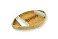 Produktbild: 40YARDS Servierteller American Football Bambus Teller mit 2X Keramik Dipschalen, Bambus, (3-tlg), XXL Holz Schale/Schüssel (40 x 24 cm)