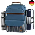 Produktbild: Picknick Rucksack Set 4 Personen mit Isoliertem Kühlung und Decke, Picknickkorb