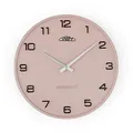 Produktbild: PRIM Design-Kunststoffuhr Bloom III – A, Moderne Wanduhr im Retro Style, Rosa, gewölbtes Glas, luxuriöser Look, Quarz-Uhrwerk Sweep, ∅ 345 mm, Wanddeko für Wohnzimmer, Schlafzimmer und alle Räume