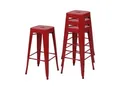 Produktbild: 4er-Set Barhocker MCW-A73, Barstuhl Tresenhocker, Metall Industriedesign stapelbar ~ rot