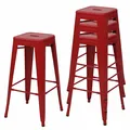 Produktbild: 4er-Set Barhocker MCW-A73, Tresenhocker, Metall Industriedesign stapelbar rot
