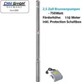 Produktbild: CHM GmbH® Brunnenpumpe 2,5 Zoll 750 Watt 11 Bar 2800 L/h Pumpe Zisterne