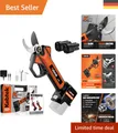 Produktbild: Professionelle Elektrische Gartenschere 16.8V mit 2x 2500mAh Akku, 30mm Schnitt