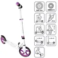 Produktbild: muuwmi Aluminium Scooter – Tretroller, 200 mm, ABEC 5, , höhenverstellbar, weiß-lila