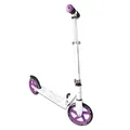 Produktbild: Muuwmi Aluminium Scooter - 200 mm Räder - ABEC 5 Lager - Höhenverstellbarer Lenker - Geeignet für Kinder und Erwachsene - GS-Zertifiziert - Bis zu 100 kg - Tretroller in weiß-lila