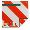 Produktbild: Relaxdays Warntafel Italien Spanien Portugal Weiß,Rot