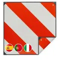 Produktbild: Warntafel, 3in1 Warnschild Italien, Spanien, Portugal, 50x50 Cm, Reflektierend, Für Fahrradträger, Rot/weiß - Relaxdays