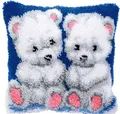 Produktbild: Vervaco Kreativset Vervaco PN-0014150 Knüpfkissenpackung Zwei Eisbären, (Set, Vervaco embroidery Kit), Made in Europe