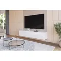 Produktbild: Wohnwand Weiß Full Hochglanz TV Lowboard 180 cm Hängeschrank TV Board Hängend Schrank Fernsehschrank TV Bank Wohnzimmer Möbel Modern Wandschrank - Weiß