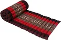 Produktbild: Rollbare Thaimatte, Bodenmatte mit Kapokfüllung - rot/weinrot - 4*55*180 cm