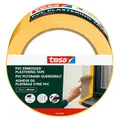 Produktbild: tesa Putzband PVC mit Prägung - Putzklebeband mit hochwertigem PVC-Trägermaterial, von Hand einreißbar - zum Schutz beim Verputzen im Außenbereich - gelb - 33 m x 50 mm