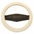 Produktbild: Lenkradbezug echt  Lammfell Lenkradhülle weiß weißlich nicht schneeweiss