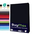 Produktbild: Buymax® Spannbettlaken 60x120cm Baumwolle 100% Kinderbett Spannbetttuch Baby Bettlaken Jersey, Matratzenhöhe bis 15 cm, Farbe Schwarz