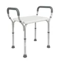 Produktbild: Mobiclinic®, Duschhocker, Höhenverstellbar, Mit Armlehnen, Acueducto, rutschfeste Spitzen, Ergonomisch, Licht, Max. 100 Kg, Aluminium, Weiß