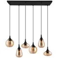 Produktbild: Trio Leuchten Hängeleuchte Lumina, Schwarz, Bernstein, Metall, Glas, 34.5x150x93.8 cm, Lampen & Leuchten, Innenbeleuchtung, Hängelampen, Pendelleuchten