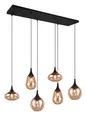 Produktbild: Trio Leuchten Pendelleuchte Lumina 317000613, Metall Schwarz matt, Glas amber, exkl. 6x E14, Bernsteinfarben