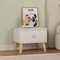 Produktbild: [en.casa] Nachttisch Kinder Sandnes Nachtkästchen 31 x 38 x 30 cm mit Schublade Nachtkommode Beistelltisch für Kinderzimmer Holzbeine Weiß/Mintgrün