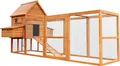 Produktbild: Wiltec Hühnerstall 3100 x 1500 x 1500 mm braun mit Freilauf und Nistkästen aus Holz, Hühnerhaus mit Unterschlupf, Gitter und Kotwanne verzinkt