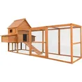 Produktbild: Hühnerstall 3100 X 1500 X 1500 Mm Braun Mit Freilauf Und Nistkästen Aus Holz, Hühnerhaus Mit Unterschlupf, Gitter Und Kotwanne Verzinkt - Wiltec