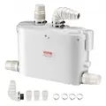 Produktbild: VEVOR Hebeanlage, 500 W, 110 L/min Durchfluss, 8 m Förderhöhe, Schmutzwasserpumpe mit 4 Wassereinlässen, Abwasserhebeanlage für Küche, Keller, Du