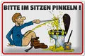 Produktbild: Blechschild Hinweis 30x20 cm Bitte Sitzen pinkeln Mann auf Boden Schild tin sign