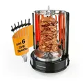 Produktbild: GOURMETmaxx Elektrogrill Dönergrill, 1400 W, vertikaler Elektrogrill für Döner, Gyros, Schaschlik, 360° Rotation schwarz