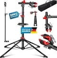 Produktbild: KESSER® Fahrradmontageständer Profi Reparaturständer Fahrradständer + Tasche Fahrradreparaturständer bis 30 kg Fahrrad Montageständer inkl. Werkzeugschale + Magnetfach, 360° drehbar Mountainbike