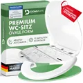 Produktbild: DomuSPA Toilettendeckel - WC Sitz mit Absenkautomatik - antibakterieller Toilettensitz mit Quick-Release Funktion - Toilettendeckel oval - Toilettendeckel mit Absenkautomatik - Toilet Seat