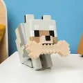 Produktbild: Paladone Minecraft Wolf 3D Lampe, Farbwechsel Halsband, Touchsteuerung, Batteriebetrieben
