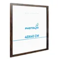 Produktbild: PHOTOLINI Dunkle Eiche Bilderrahmen 40x40, Bilderrahmen quadratisch 40x40 Holz MDF mit bruchsicherem Acrylglas, Rahmen 40 x 40 zum Aufhängen mit Zubehör - Picture Frame für Fotos & Poster