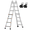 Produktbild: Uimoso Teleskopleiter A-Rahmen Stehleiter Klappleiter Ausziehleiter 4m 150kg