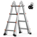 Produktbild: VEVOR Teleskopleiter A-Rahmen Stehleiter Klappleiter Ausziehleiter 4m 150kg