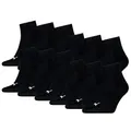 Produktbild: Puma Unisex Quartersocken 12 Paar aus Baumwollmix, kurze Socken für Damen und Herren, Größe 35-38 in Schwarz