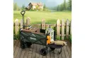 Produktbild: Outsunny Bollerwagen klappbar, mit herausnehmbare Plane, Griff, Rädern, Lenkachse (Gartenwagen 120 kg belastbar, 1-tlg., Transportwagen), 95 Liter Gerätewagen für Haus Garten, Grün