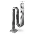 Produktbild: Kabelführung eckig schmal Kabelkanal silber 1260 mm Kabelspirale Kabelmanagement