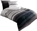 Produktbild: Kaeppel Bettwäsche Kaeppel Fein Biber Bettwäsche Profile Streifen Silber Zinn Anthrazit, Biber, 2 teilig, weiche, warme Winterbettwäsche