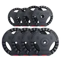 Produktbild: GORILLA SPORTS® Hantelscheiben - Einzeln/Set, 1,25kg, 2,5kg, 5kg, 10kg, 15kg, 17,5kg, 27,5kg, 30kg Gewichte, 30/31mm Bohrung, Tri-Grip, Kunststoff - Gewichtsscheiben, Hantelscheiben-Set
