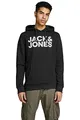 Produktbild: JACK & JONES Herren Hoodie Kapuzensweatshirt JJ Ecorp Logo Sweat Hood, Farbe:Schwarz, Artikel:- Black, Größe:M