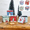 Produktbild: 4-tlg. Set kleine Metalldosen mit weihnachtlichen Motiven - 7,5 x 6,5 cm - Blechdose Weihnachten für Geldgeschenke - Kleine Metalldose Weihnachten - Geldgeschenk-Verpackung - Pralinendose