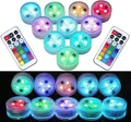 Produktbild: Mini Unterwasser Licht RGB Multi Mehrfarbige LED Teichbeleuchtung 10pcs Wasserdichte Teelichter mit Fernbedienung Multicolor Halloween Dekoration für Garten Aquarium Vase Badewanne Hochzeit Spa