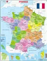 Produktbild: Larsen Puzzle A5 Frankreich Politische Karte, Alter 8–12, Geographie-Puzzle, Lernspaß & Wissen, 70 Teile