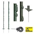 Produktbild: 120x 156cm Weidezaunpfähle Weidezaunpfahl Koppelpfahl grün mit GRATIS Isolatoren