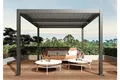 Produktbild: Pergola sturmfest 3x4m 10 cm-Alu-Gestell Lamellendach Lamellen Regenrinne grau