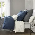 Produktbild: Fleuresse Halbleinen Bettwäsche Provence 135x200 cm + 80x80 cm | schiefer - grau