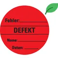 Produktbild: Dreifke® Aufkleber | Organisationsetikett Defekt, rot, ökologische Folie, Ø 60mm, 100/Rolle